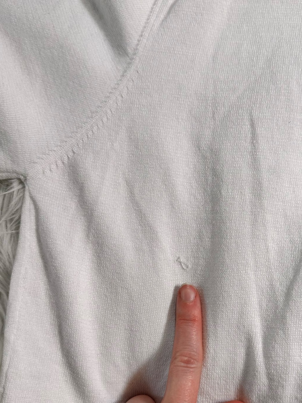 Short Sleeve Knit Blouse with Dainty Lace Trim Collar - Picture 6 of 10